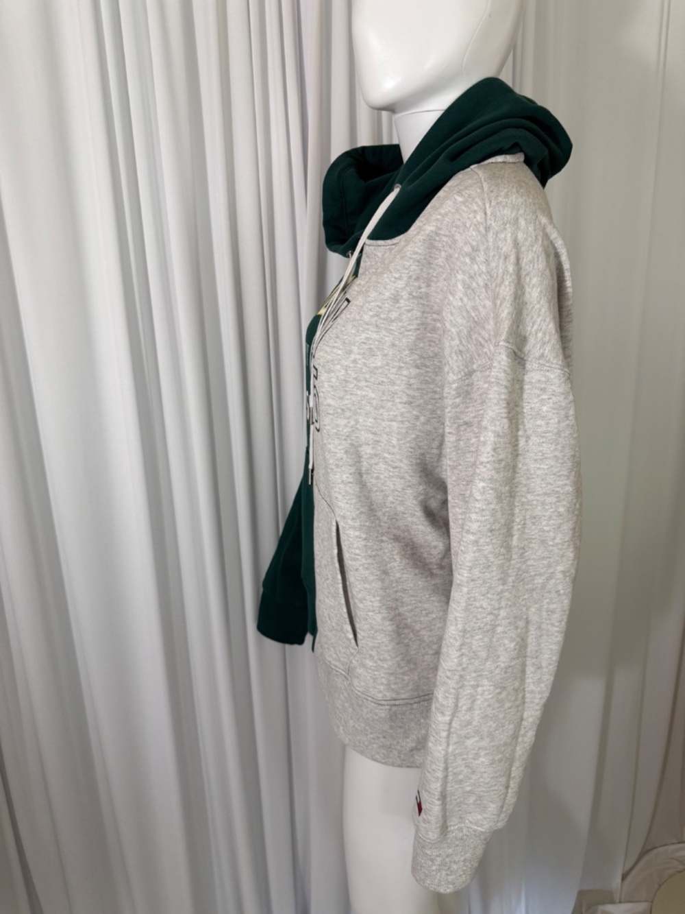 Tommy Hilfiger Sport Colorblock Hoodie Sweatshirt Green Gray XL NWOT - Picture 7 of 16